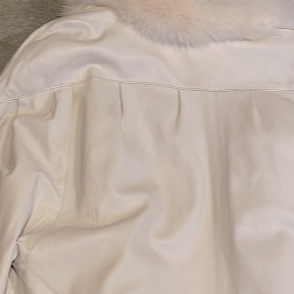 Rare Vintage Beautiful Lamb leather and fox fur coat size M - Picture 7 of 10